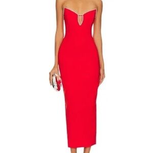 Red Runaway the Label Midi Dress